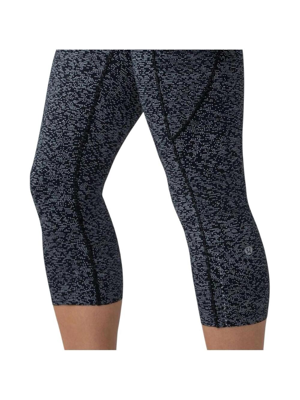 Lululemon Fast & Free Crop II Nulux 19"" size 4 in Soundwave Alpine White Black - Picture 4 of 8